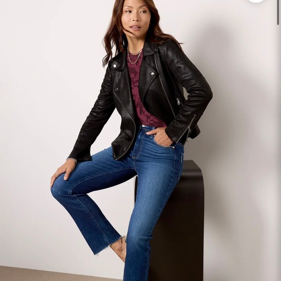 Evereve Womens Black Marren Moto Jacket - Size XS - Picture 1 of 12
